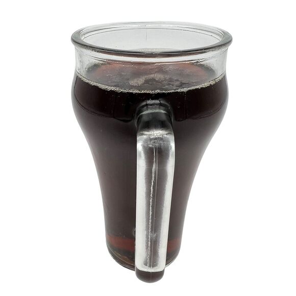 Coca Cola Curvy Glass Handle Mug Coke Beverage 12 oz Retro Vintage Soda Pop - Picture 3 of 6